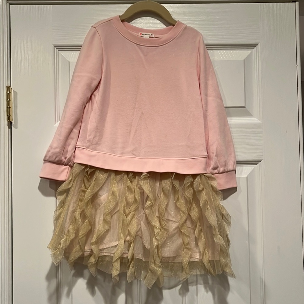 Crewcuts by J.Crew Kids Penny Franco Sweatshirt Ruffle Tulle Skirt Pink- size 6